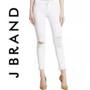 J Brand White Distressed Jeans Size 32